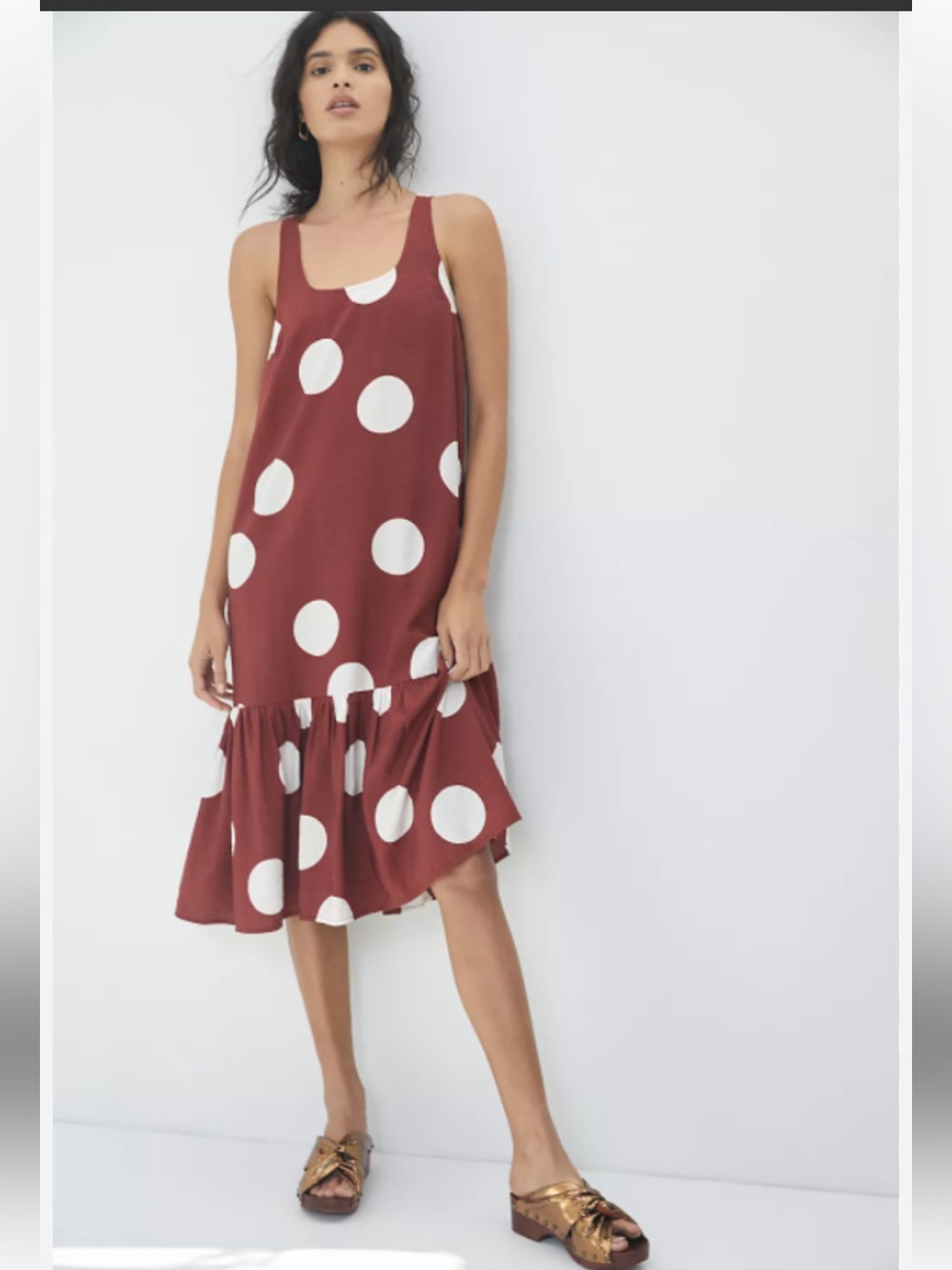 NWT retail $148 size M #Anthropologie Michaela Flounced Polka Dot Dress.